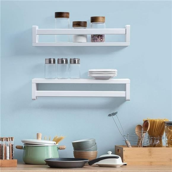 Nursery Book Shelves - Wood Floating Bookshelf for Kids -Set of 2 - White - 16" - Picture 6 of 6